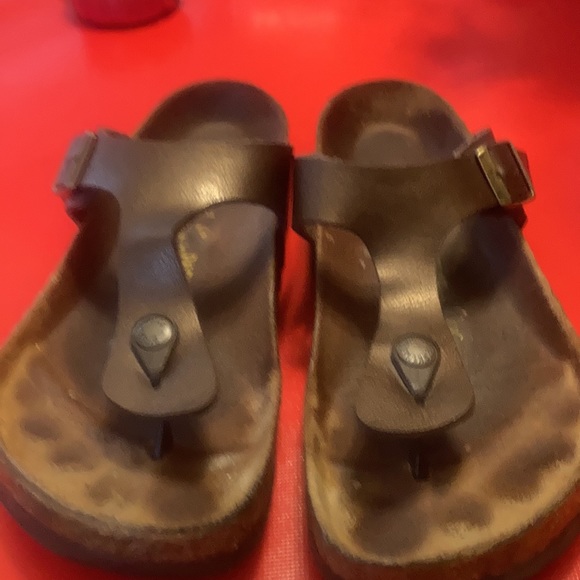 Birkenstock Gizeh birko-flor golden brown sandals. - Picture 2 of 12